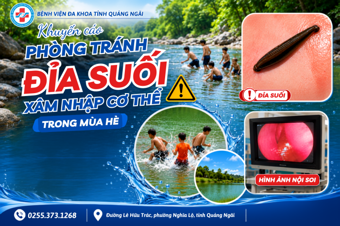 KHUYẾN CÁO PHÒNG TRÁNH ĐỈA SUỐI XÂM NHẬP CƠ THỂ TRONG MÙA HÈ