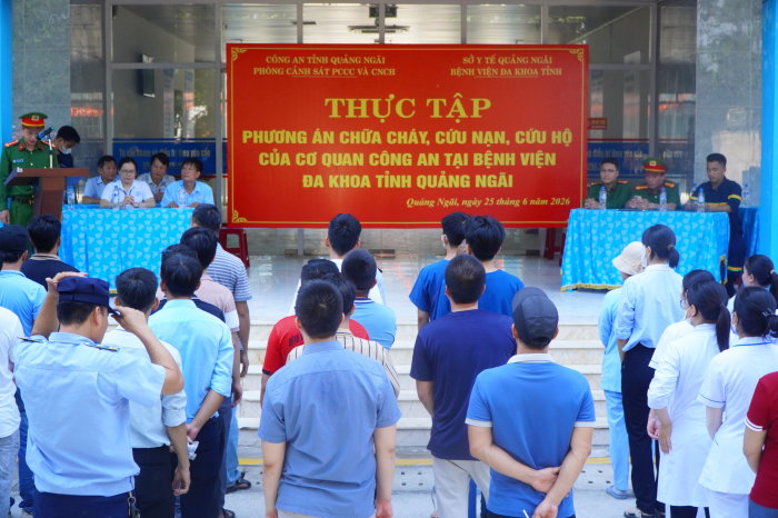 BỆNH VIỆN ĐA KHOA TỈNH QUẢNG NGÃI THỰC TẬP PHƯƠNG ÁN PHÒNG CHÁY, CHỮA CHÁY VÀ CỨU NẠN, CỨU HỘ NĂM 2026