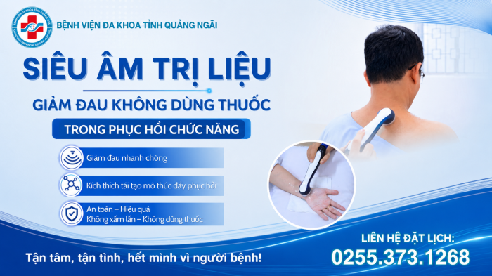 SIÊU ÂM TRỊ LIỆU – GIẢM ĐAU KHÔNG DÙNG THUỐC TRONG PHỤC HỒI CHỨC NĂNG